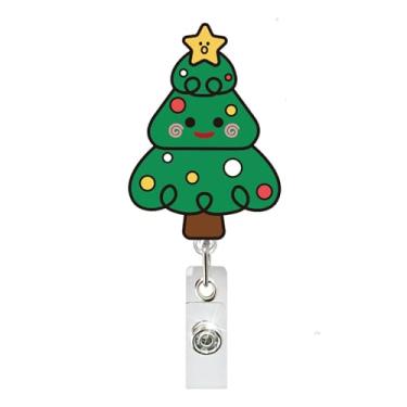 Imagem de Carretel de crachá de Natal, carretéis de crachá retráteis fofos e engraçados com acessórios de clipe para enfermeira médica professora RN LPN