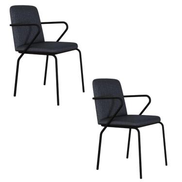 Imagem de Cadeira Bloom Fixa C-4 Pes C-braco 490x580x850 Mm C-2 Un Grafite Corriente Grafite Corriente