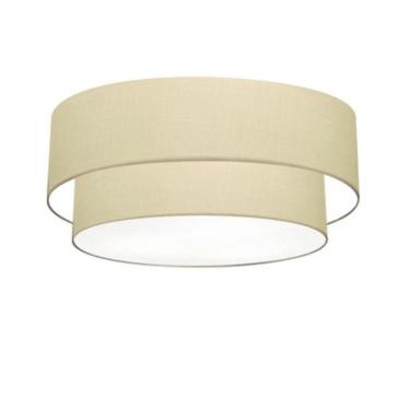 Imagem de Plafon De Sobrepor Cilíndrico Sp-3063 Cúpula Cor Algodão Crú