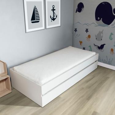 Imagem de Bicama Solteiro Mdf Bp Branco Megamobilia