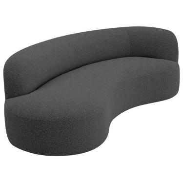 Imagem de Divã Recamier Orgânico Tokyo 200cm Lado Esquerdo Linho - Amarena Móveis Cor Cinza Escuro