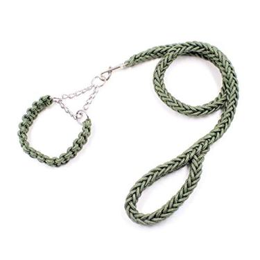 Imagem de Coleira para cães de estimação coleira para cães antimordida corrente de ferro reforçada coleira para cachorro corda conjunto de corrente em forma de P