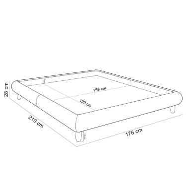 Imagem de Cama Casal Queen Base Box Pés De Madeira 176cm Otto P05 Veludo Rosê - Lyam Decor