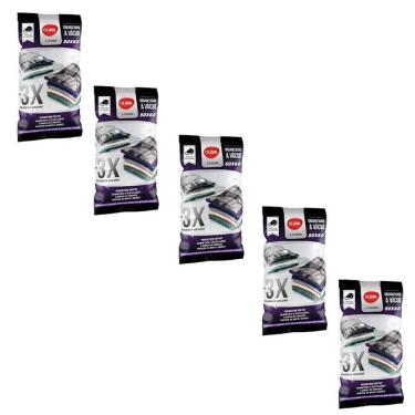 Imagem de Kit 5 Sacos À Vácuo 50X60 Roupa Viagem Compacto Com Bomba