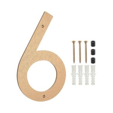 Imagem de PATIKIL Números de casa de 30 cm para o exterior, número 6 ABS textura de plástico flutuante número de casa moderna caixa de correio números de porta com kit de unhas para rua residencial ao ar livre