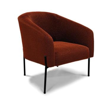 Imagem de Poltrona Decorativa Pé De Ferro Preto Stella Bouclê D03 - D'rossi Cor Terra