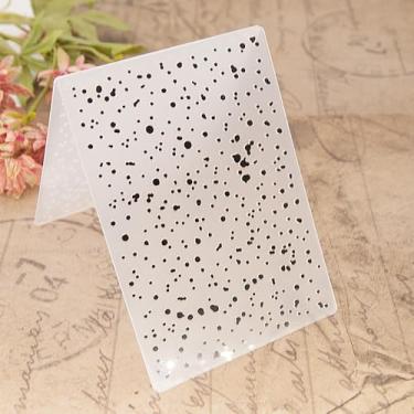 Imagem de Pasta de gravação de plástico com padrão de estrelas de floco de neve, impressões texturizadas 3D, fundo de queda de neve, modelo de pasta de gravação para fazer cartões, scrapbooking, papel