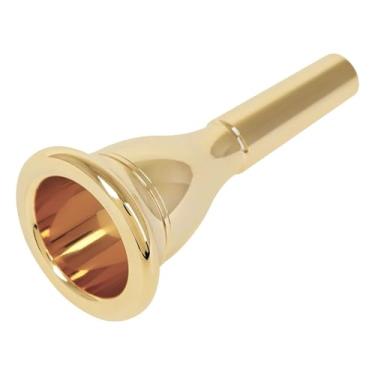 Imagem de Acessório de instrumento musical, bocal de substituição de tuba, peça de substituição de tuba, acessório de instrumento de boca de tuba de latão banhado a prata, acabamento suave, usinado CNC de