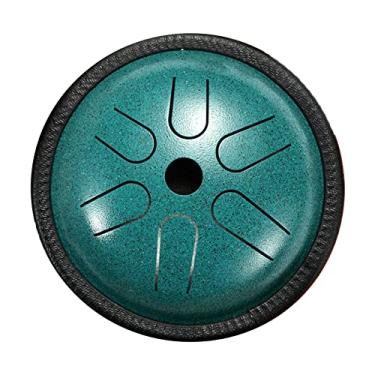 Imagem de barenx Tambor de língua de metal, 6 notas, percussão de 13 cm, instrumento musical vazio para viagem e lazer com mallets - malaquita