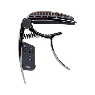 Imagem de Kavolet Meideal 2 Em 1 Guitarra Recarregável de Liga de Zinco Com Ajuste Braçadeira e Display LED para Baixo Acústico Clássico, Prático para Todos Os Jogadores (Preto)