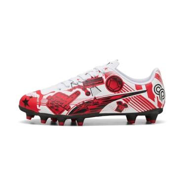 Imagem de PUMA Chuteira unissex infantil ultra pulisic artificial, firme (bebê/criança pequena), Branco/Vermelho/Preto, 10 Toddler