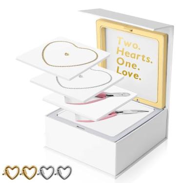 Imagem de HUGOMOVA Kit de pulseira permanente, kit de fabricação de pulseiras DIY para casais e amizade, presente ideal para Natal, aniversário, dia dos namorados e atividades noturnas | Pulseiras dele e dela