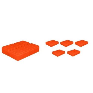 Imagem de Kit 6 Porta Comprimido Laranja Neon Plástico - Bb Store