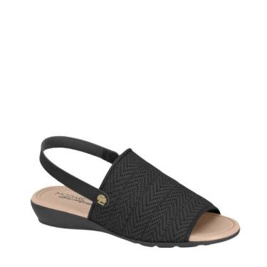 Imagem de Sandália Baixa Calce Fácil Feminino Modare Conforto 7127.265, Preto, 3