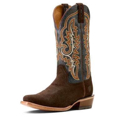 Imagem de Ariat Bota masculina Futurity Relentless Bama Fury Cowboy Western, Bison chocolate/azul royal, 10 Narrow