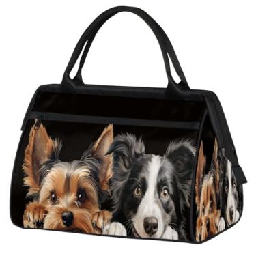 Imagem de Bolsa pequena para o fim de semana, feminina, masculina, rosa, vermelha, dobrável, bolsa esportiva leve para academia, Cor: 78 cm, 15.2*8.3*11.6 inch, Moderno