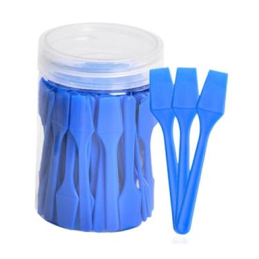 Imagem de KiBcsLic Espátula para Base, Colher para Pote de Produtos de Cuidados com a Pele, Mini, Leve e Fácil de Limpar, para Maquiagem e Aplicação de Produtos, Azul