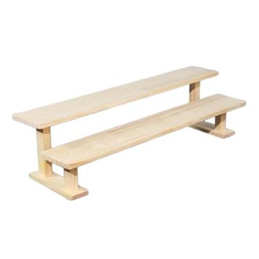 Imagem de Baoblaze Suporte de exibição de figuras em madeira, estilo rústico, com vários níveis, para perfumes, cupcakes, velas, cosméticos, brinquedos e outros produtos, 2 Nível 50cm