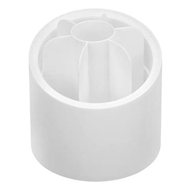 Imagem de Suporte giratório para caneta, plástico branco de 360 ​​graus, design de 7 grades com base antiderrapante para armazenamento de organização de mesa de escritório, escola, 12,5 x