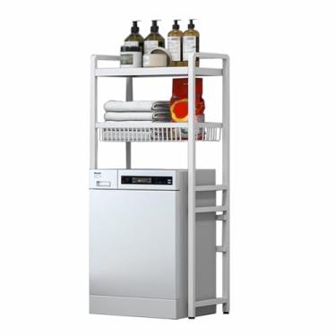 Imagem de SPXMQSS Unidade de armazenamento sobre vaso sanitário, prateleira sobre vaso sanitário, unidade de aço carbono resistente de 2/3 camadas, prateleira para máquina de lavar, prateleira de banheiro