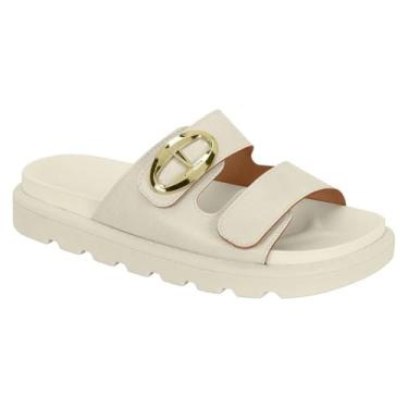 Imagem de Sandália Papete Vizzano Detalhe Dourado 6510.115 - Branco (Branco, BR, Adulto, Numérico, 34)