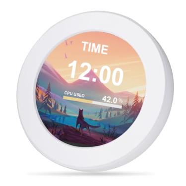 Imagem de Tela Secundária Redonda Portátil Compacta de Display LCD IPS para Computadores com Monitoramento Temperatura do Host CPU GPU Water-Cooled