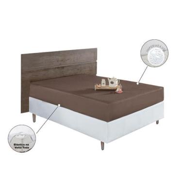 Imagem de Protetor de Colchão Berlim Queen Impermeável MARROM - CeciCasa