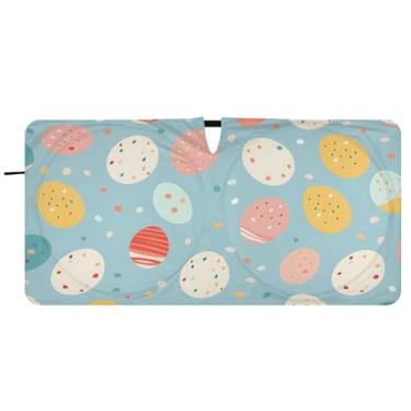 Imagem de CEBUGI Para-brisa de carro dobrável sombra de sol ovos de páscoa persianas de janela de carro guarda-chuva para-brisa frontal para-sol para acessórios de carro legal bloqueador solar refletivo de