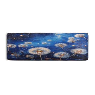 Imagem de Burbuja Tapete de corredor de dente-de-leão 61 x 183 cm, tapete lavável antiderrapante com suporte de borracha, tapete para sala de estar, corredor, decoração de casa