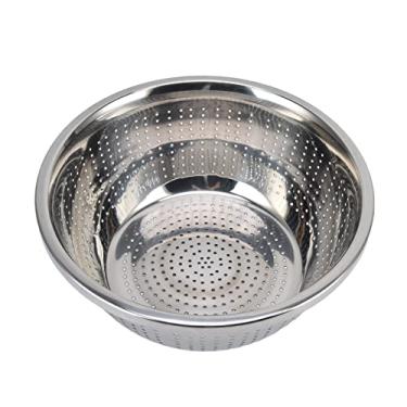 Imagem de Cesta de lavagem de vegetais MUNEFE, peneira microporosa de aço inoxidável, peneira multifuncional de aço inoxidável para cozinha doméstica prata (28cm)