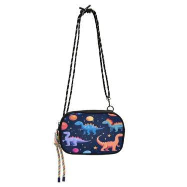 Imagem de STAYTOP Bolsa tiracolo pequena de dinossauro fofo, carteira para celular para mulheres e homens, mini bolsa de viagem