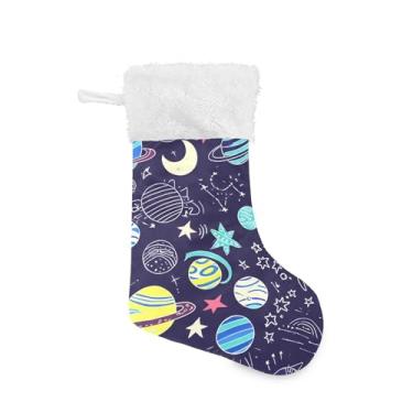 Imagem de xigua Meias de Natal Planetas Coloridas Personalizadas Grande Doces Presente Pendurado Meias de Natal Decoração para Família, Enfeites de Festa de Férias, Decoração Lareira