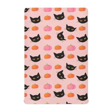 Imagem de Burbuja Lençol de berço de abóboras de gato preto para meninos e meninas, lençol com elástico 71 x 132 cm para colchões de berço padrão e infantil, macio e respirável