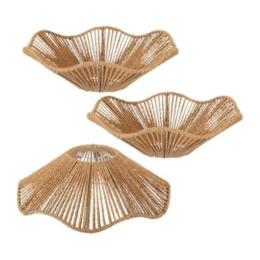 Imagem de Baoblaze 3x Abajur de Tecido para Luminária Pendente Rústica, Ideal para Lustre, Quarto de Hotel ou Ilha de Cozinha