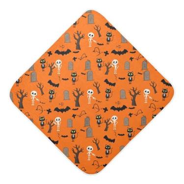 Imagem de Burbuja Playful Skeletons Toalha de banho para bebês - Toalha com capuz de musselina macia e absorvente para recém-nascidos, 89 x 89 cm