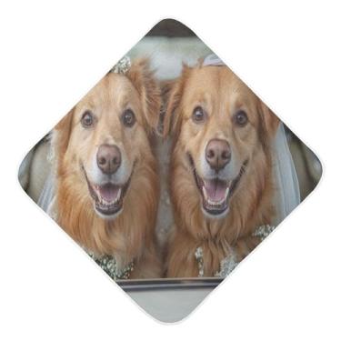 Imagem de STAYTOP Happy Dog Getting Married Toalhas de bebê com capuz de musselina, toalha de banho super macia, toalhas de banho absorventes para banho recém-nascido unissex 89 x 89 cm