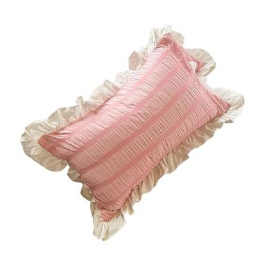 Imagem de HEEPDD Capas de Almofadas Com Babados, Fronhas, Lindas Capas Respiráveis ​​para Estudantes, Dormitório, de Almofadas Com Babados de Quarto, Necessidades Diárias Domésticas Com de Cor Pura