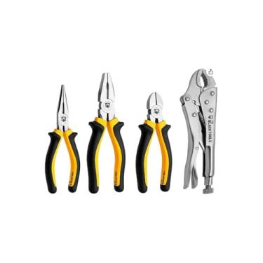 Imagem de Conjunto de Alicates 3 Peças, Bico 6", Universal 8", Corte 6", PVC, para Trabalhos Elétricos e Manutenção