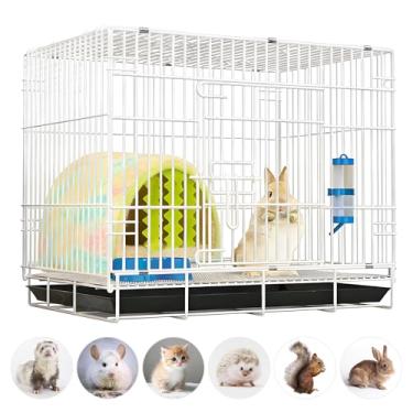 Imagem de Cercadinho para animais pequenos, gaiola de hamster com garrafa de água e tigela de comida e ninho pequeno lavável, gaiola de porquinho da índia para furão, chinchila, coelho, gatinho, ouriço, esquilo