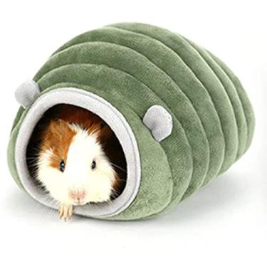 Imagem de Ninho de Inverno para Porquinho-da-Índia Hamster e ouriço Cama Casa ou Caverna Quente Jaulas Pequenos Animais Pet À Prova Vento Semi-Fechado com Almofada Tecido Pelúcia Macia Espuma Fundo palavra não