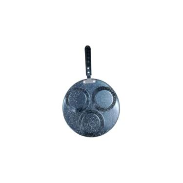 Imagem de Frigideira Antiaderente com 3 Divisórias, 23cm, Alumínio, Preta, Cabo Baquelite, Compatível com Indução