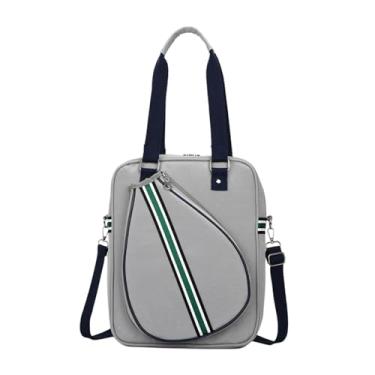 Imagem de Vaveren Bolsa de tênis para homens e mulheres, prática e elegante, com suporte para raquete, à água, ideal para jogadores de tênis ao ar livre, Bolsa Transversal Cinza