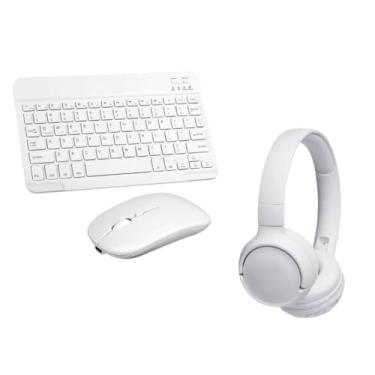 Imagem de Kit Fone de Ouvido Bluetooth + Conjunto Teclado e Mouse Sem Fio