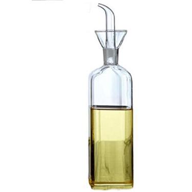 Imagem de Eleton frascos de vidro para distribuição de óleo de oliva quadrados para cozinha - dispensador de vidro de óleo de oliva para controlar o óleo vegetal e vinagre, OB14030D250, Casual, Clear, 8 oz