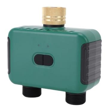 Imagem de Luocute Temporizador de água Inteligente de Zona Dupla, Controlador de Irrigação Automática Programável de Latão MOES Temporizador de Sprinkler Masculino G3/4 pol. Com Trava Infantil