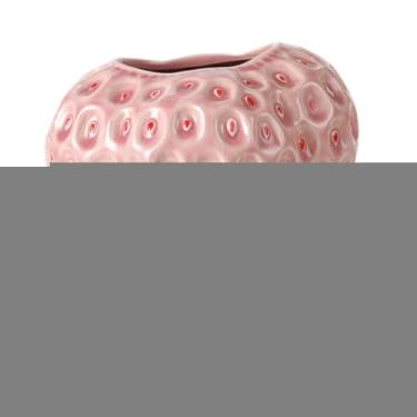 Imagem de KiBcsLic Vaso de cerâmica em formato de morango, criativo e decorativo, ideal para escritório, sala de estar, casa, estante de TV ou mesa, Pink M