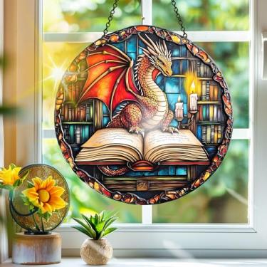 Imagem de Apanhador de sol de acrílico colorido, livro apanhador de sol, decoração de janela suspensa de dragão, arte de parede de arco-íris, para varanda, interior e exterior, jardim, enfeites de Natal