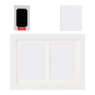 Imagem de FLCPJGV Kit para impressão mãos e pés do bebê, almofada de tinta para fotos de recém-nascido, porta-retratos para pais, Branco