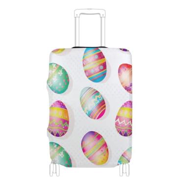 Imagem de Joisal Capas de bagagem coloridas pontilhadas de clara de ovo de Páscoa para protetores de mala, impressões protetoras essenciais de férias, P, serve para estojo de 45 a 50 cm, Branca de ovo de Páscoa