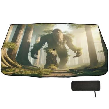 Imagem de Guarda-sol de carro guardião da floresta gigante guarda-sol para-brisa cobertura completa para janela de carro para-brisa frontal 147.3 cm x 75.4 cm